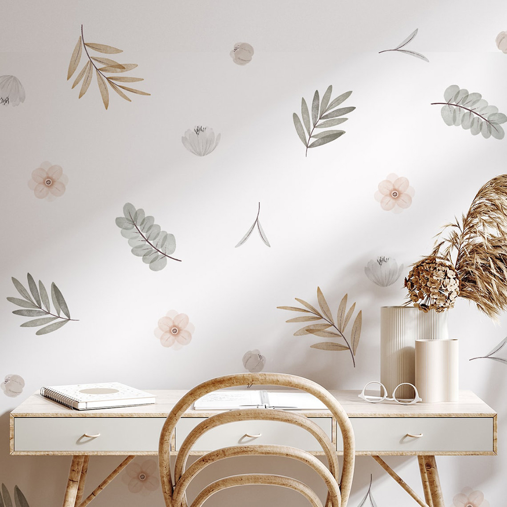 Boho 잎 식물 DIY 벽 데칼 아트 벽화 비닐 벽  - Baby Nursery Decor Girl 리뷰 및 가격